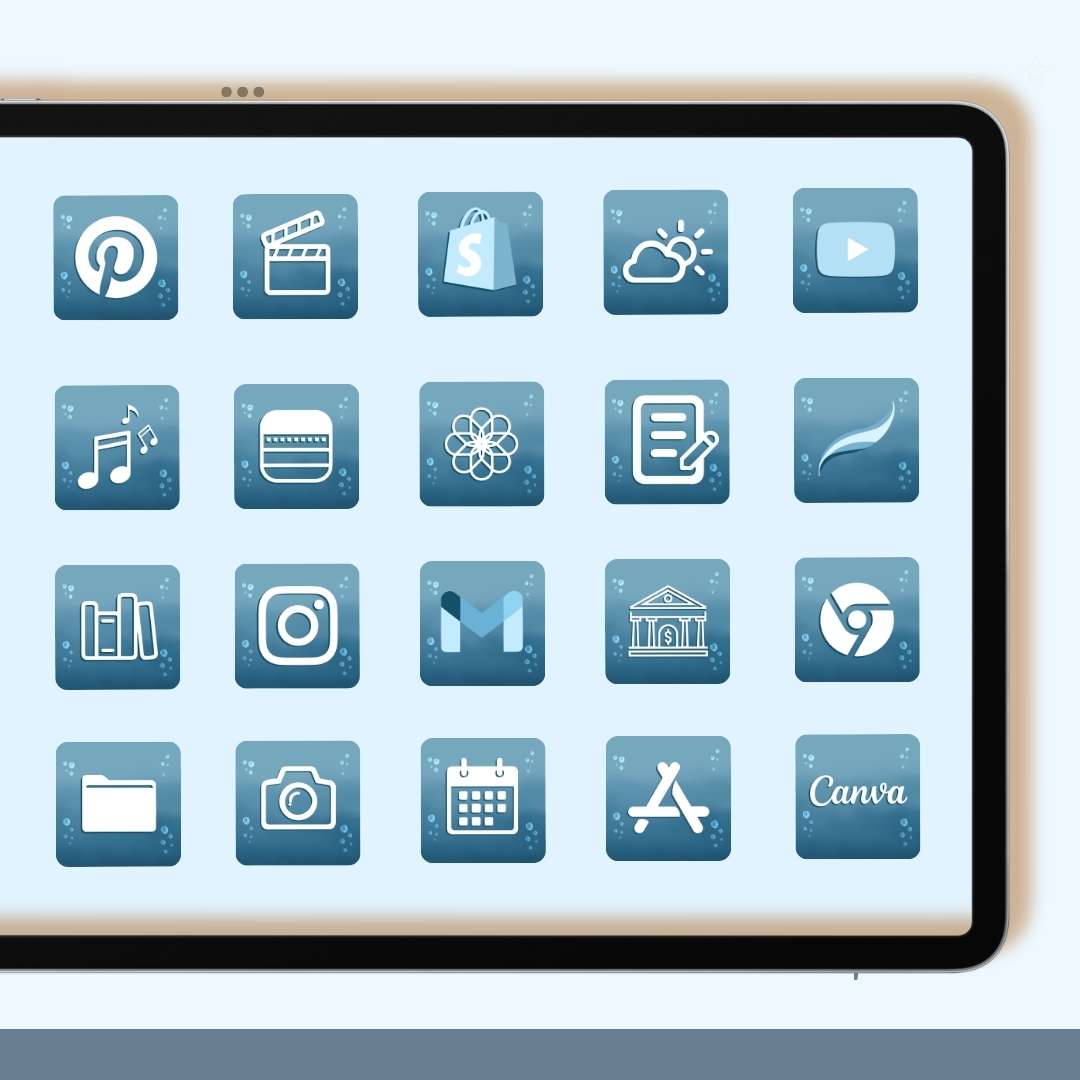 π Under the Sea Blue App Icon Pack