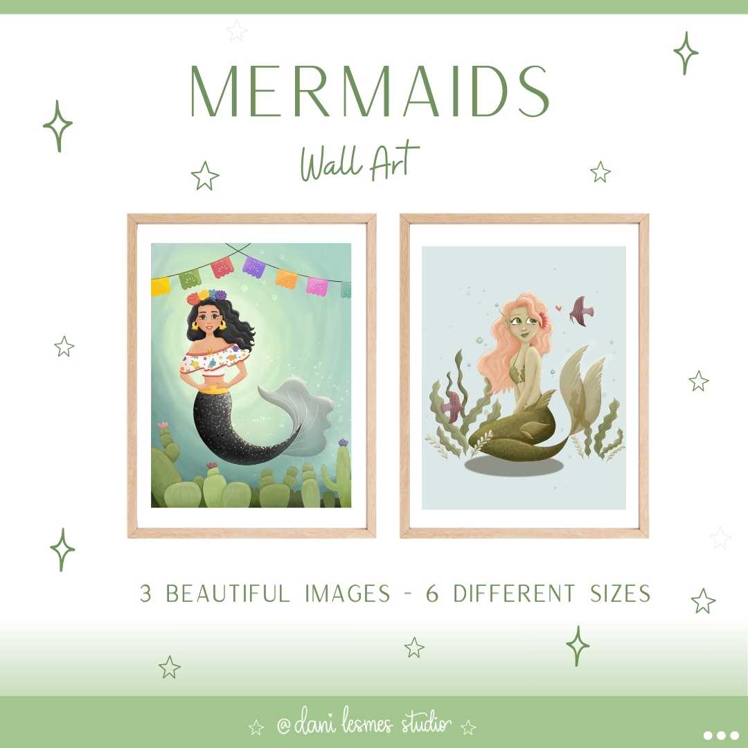 🧜🏼♀️ Sweet Mermaid Wall Art *Set of 2*