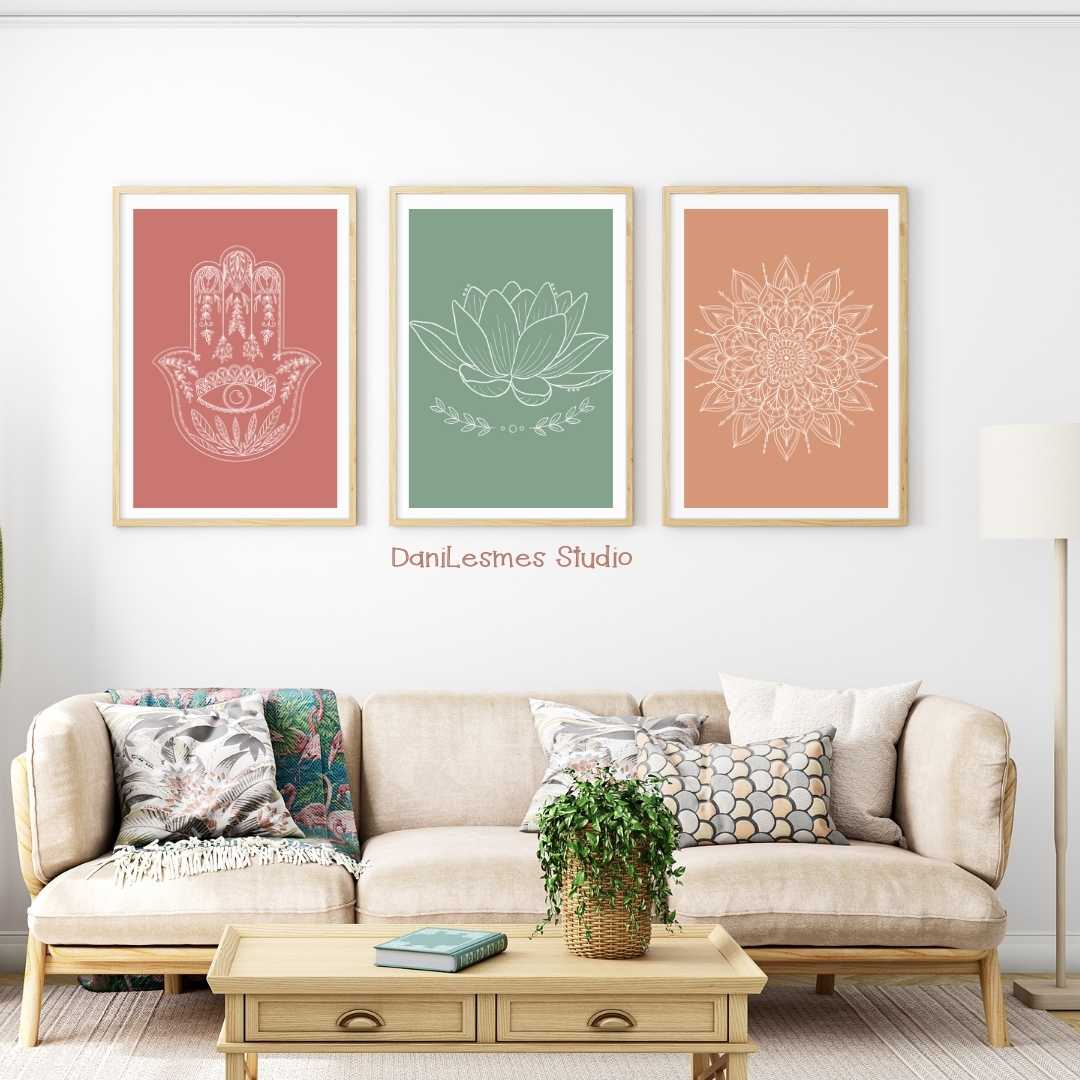 π§π»ββοΈ Boho Yoga Zen Wall Art *Set of 3*