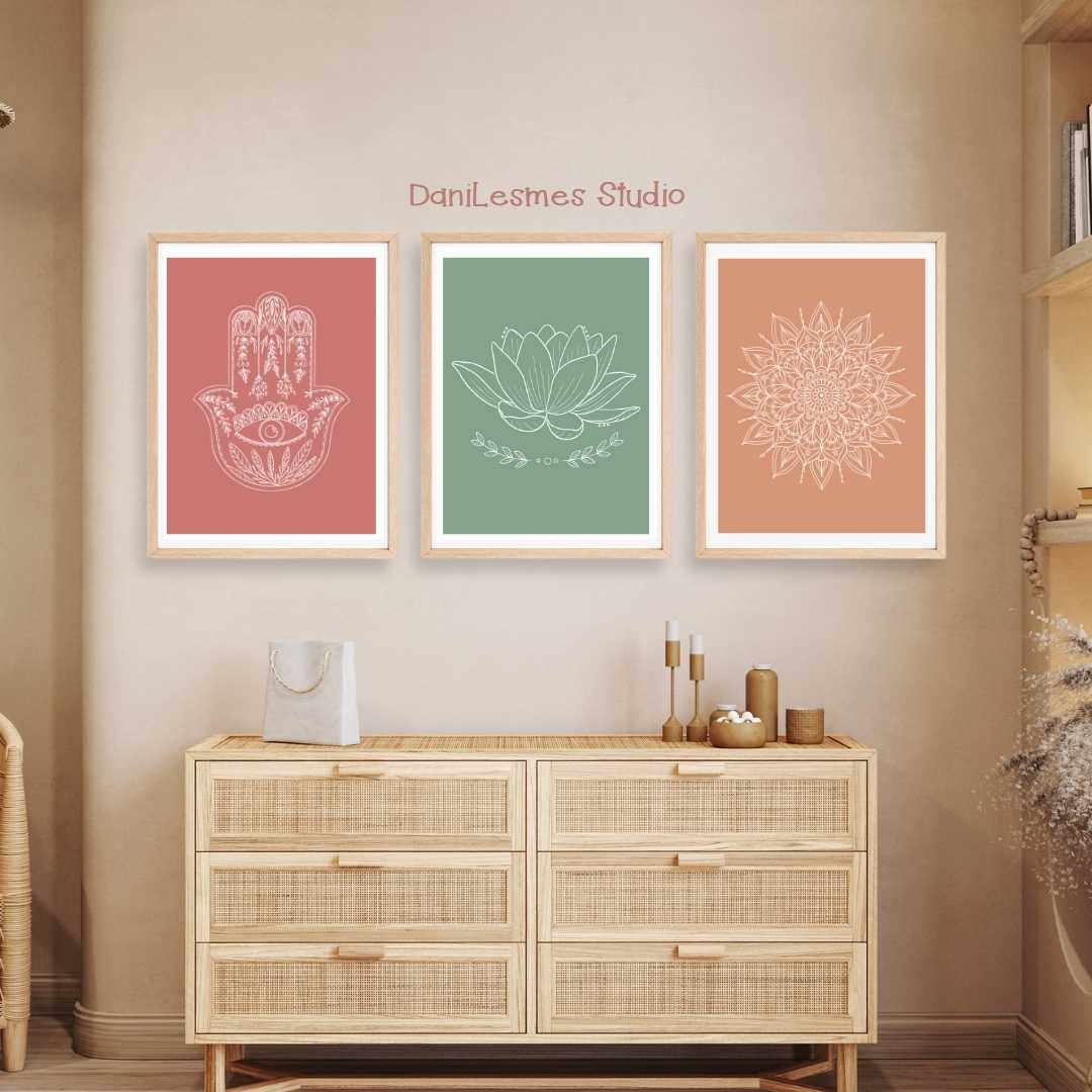 π§π»ββοΈ Boho Yoga Zen Wall Art *Set of 3*