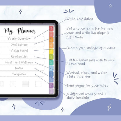 🌈  HAPPY Undated Digital Planner