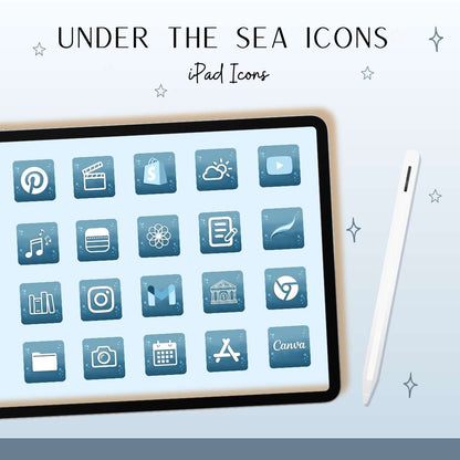 🌊 Under the Sea Blue App Icon Pack