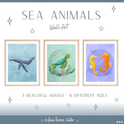 🐳 Sweet Sea Animals Wall Art *Set of 3*