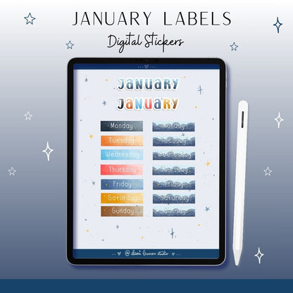 ✨ January Sticker Labels