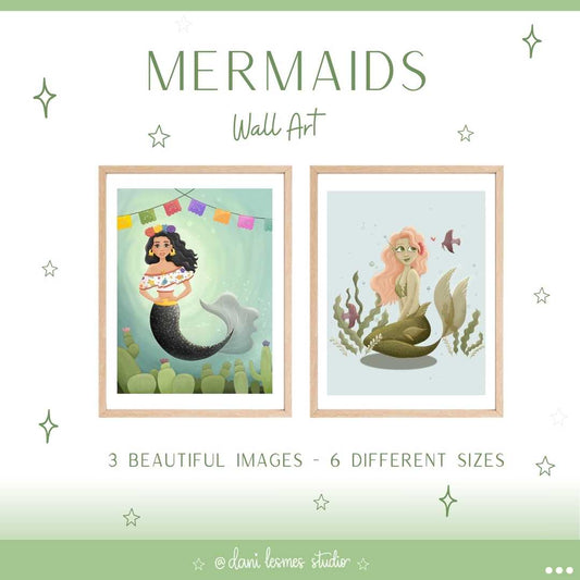 🧜🏼‍♀️ Sweet Mermaid Wall Art *Set of 2*