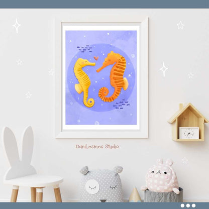 🪸 Sweet Sea Animals Love Wall Art *Set of 6* | BUNDLE |