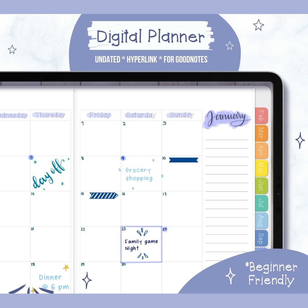 🌈  HAPPY Undated Digital Planner