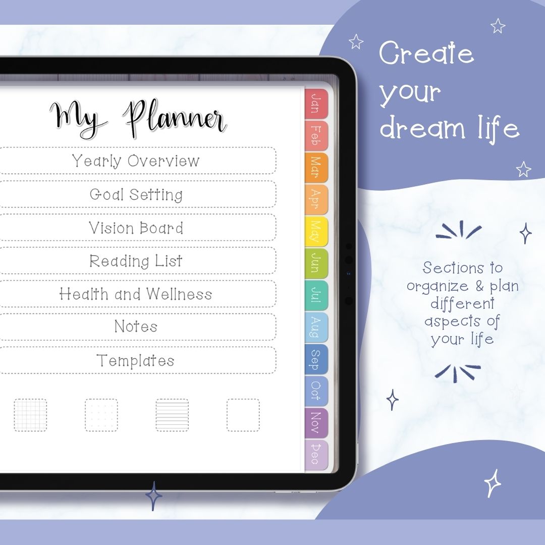 🌈  HAPPY Undated Digital Planner