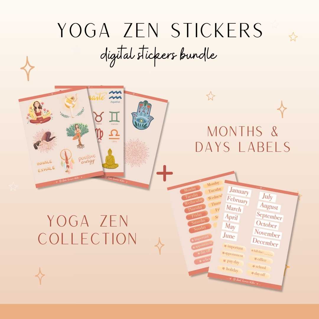 Yoga Zen + Labels Stickers Bundle